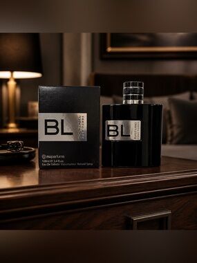 Black Label BL Men's Fragrance Bottle in Black